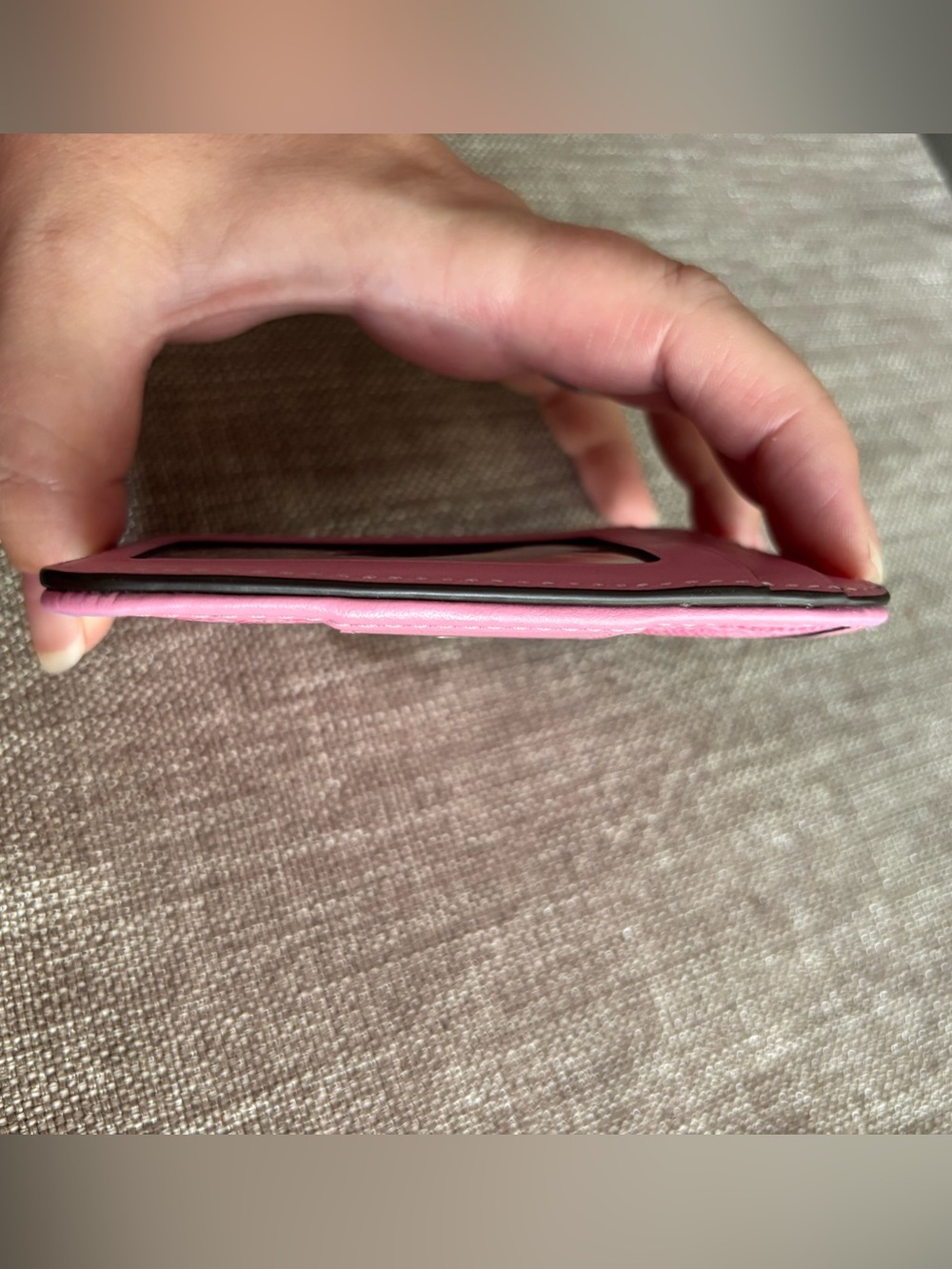Coach Pink Signature ID Wallet Card Holder with Silver 'C' Accent - Picture 3 of 10